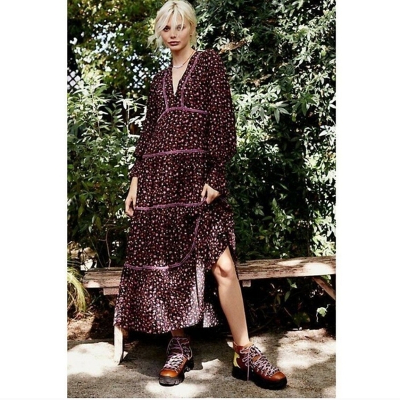 Free People Take A Little Time Floral Long Sleeve Maxi Dress - Picture 3 of 13